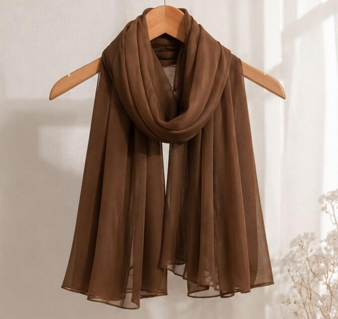 Deep Caramel Tan premium chiffon hijab USA