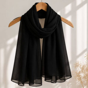 Black premium chiffon scarf USA